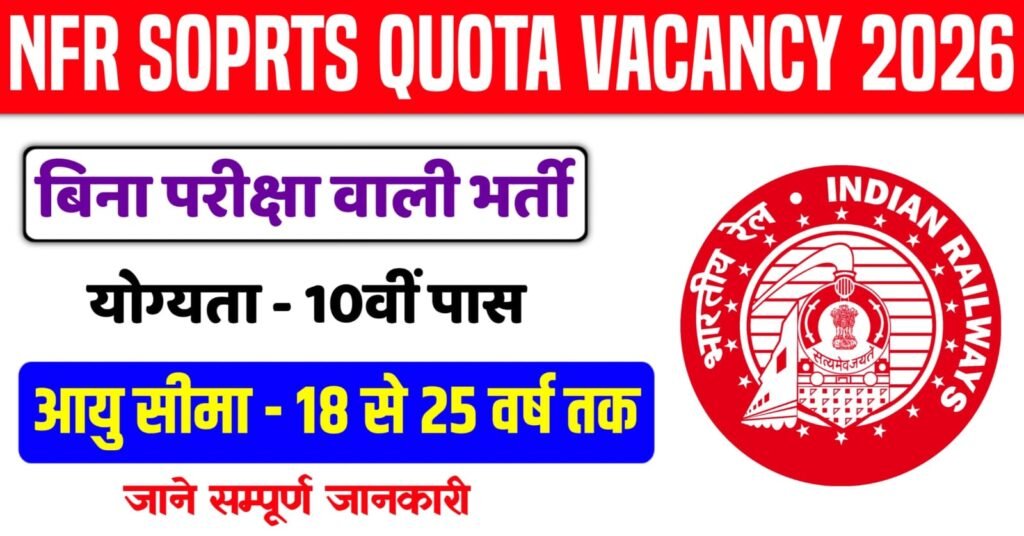 NFR Sports Quota Recruitment 2026