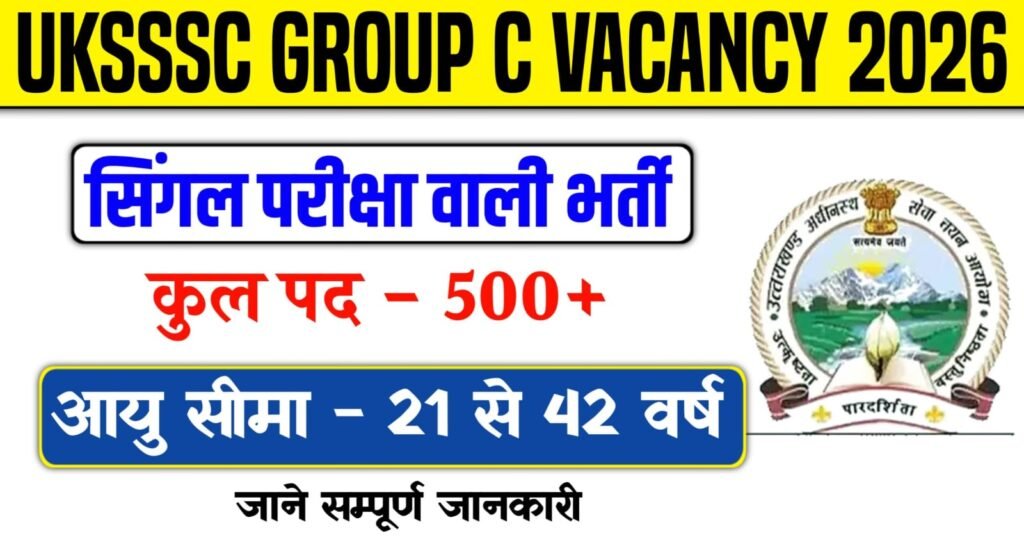 UKSSSC Group C Vacancy 2026