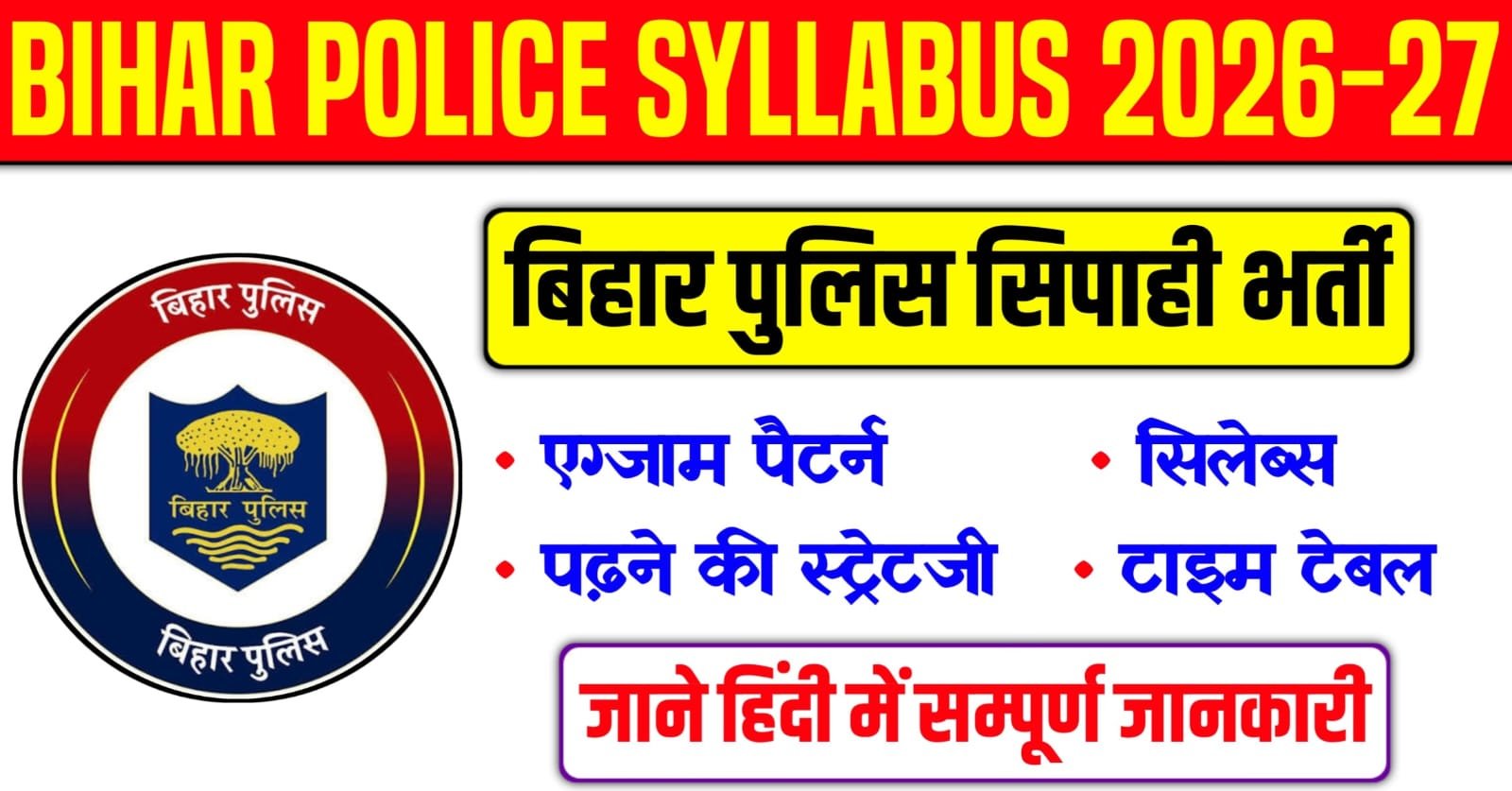 Bihar Police Syllabus 2026